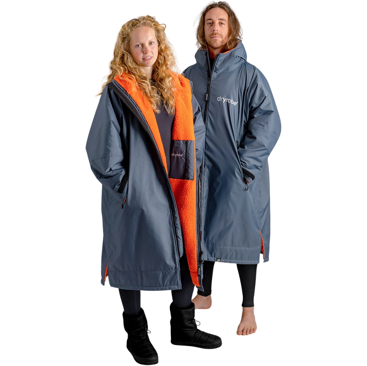 2025 Dryrobe Advance Long Sleeve Changing Robe V3 DALSV3 - Dark Grey / Orange